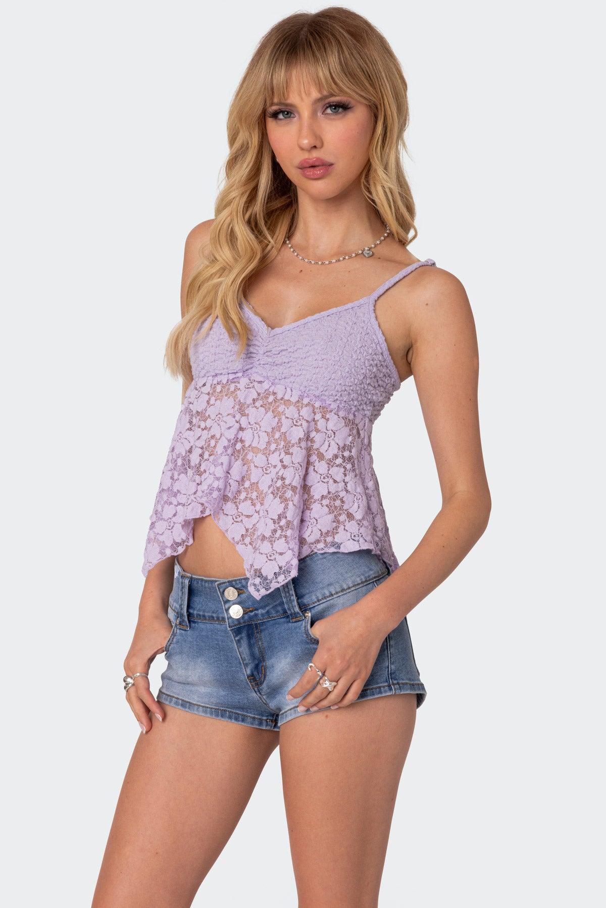 Orchid Sheer Lace Top Product Image