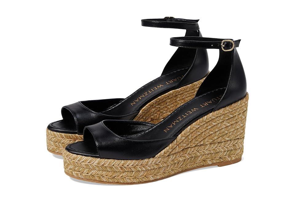Nudista Leather Ankle-Strap Wedge Espadrilles Product Image