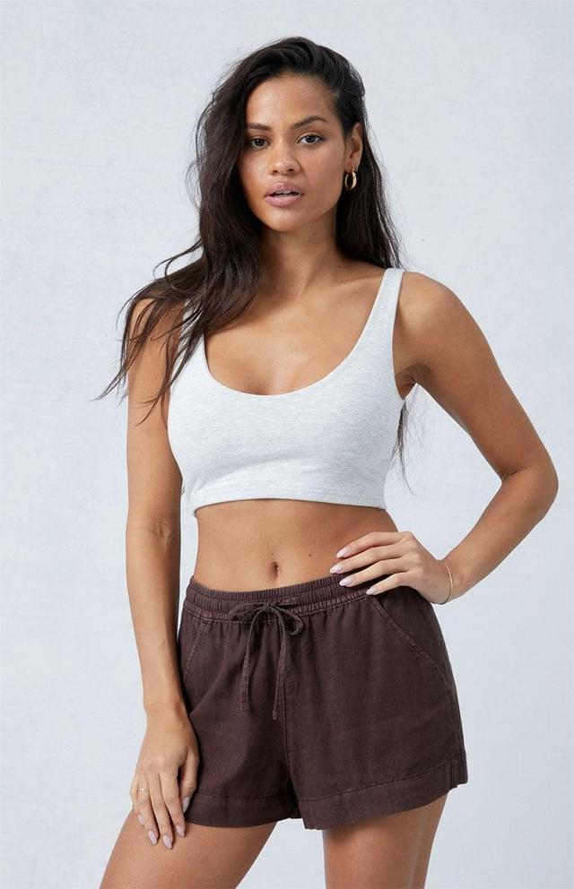 Women's Linen Tie Front Shorts - Product Image