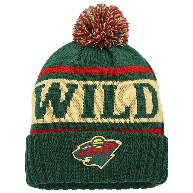 Mens American Needle Green Minnesota Wild Pillow Line Cuffed Knit Hat with Pom - Green Product Image