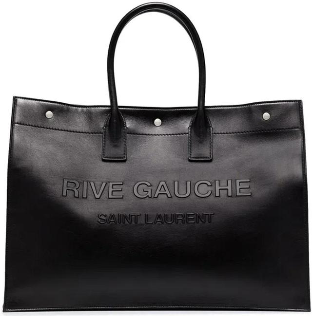 Men's Rive Gauche Print Tote Bag In Nero Product Image