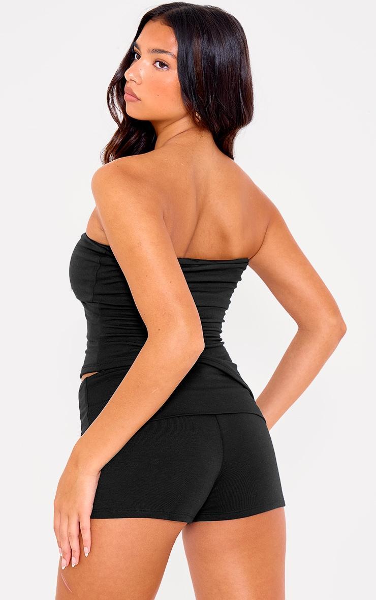 Black Contour Jersey Asymmetric Hem Bandeau Top Product Image