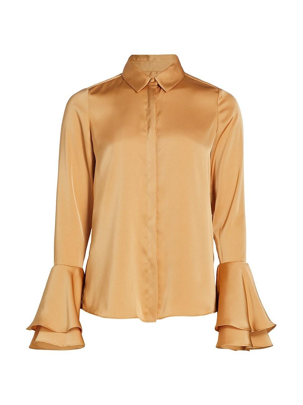 Selma Flare-Cuff Button-Front Blouse Product Image