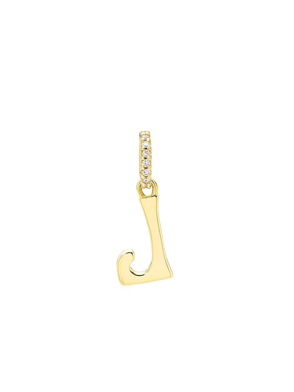 Womens Alphabet 14K Yellow Gold & 0.045 TCW Diamond Letter Charm Product Image