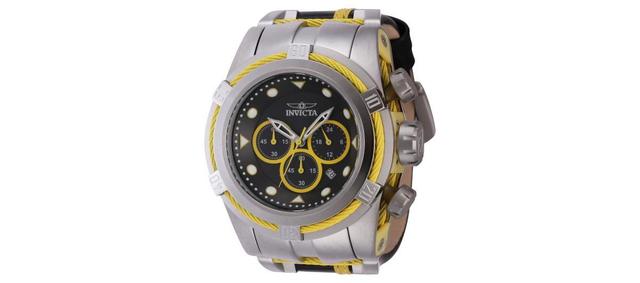 Invicta Mens 43791 Bolt Quartz Chronograph Black, Yellow Dial Watch - Black Product Image