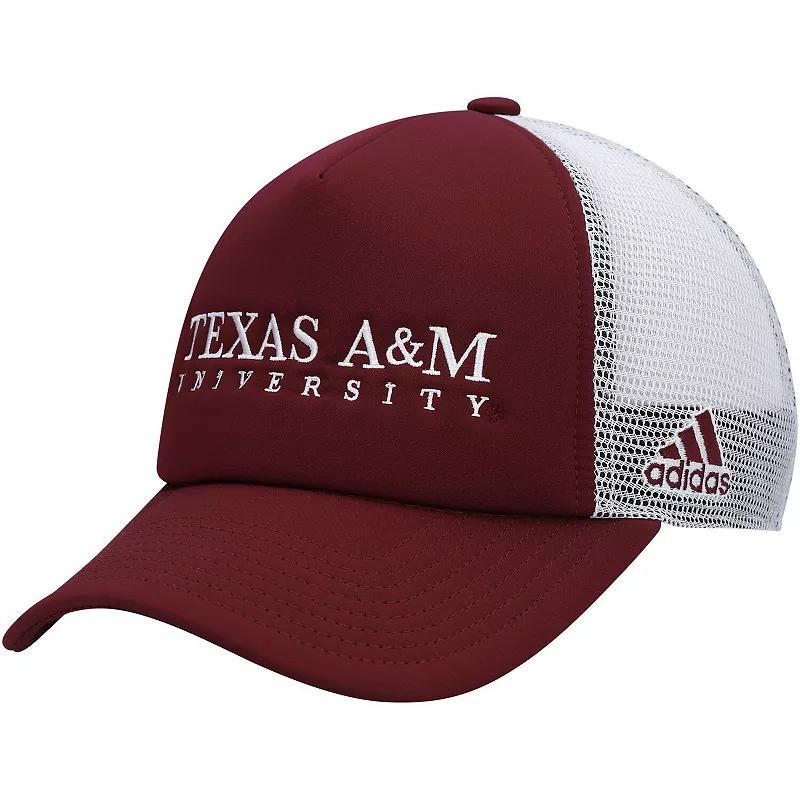 Mens adidas Maroon/White Texas A&M Aggies Foam Trucker Snapback Hat Product Image