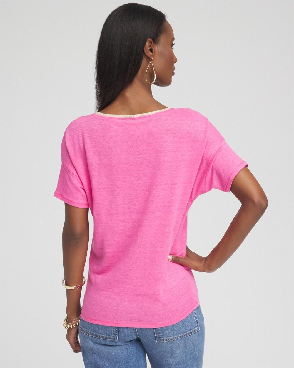 Touch of Cool™ Abstract Ruched Banded Hem Top Product Image