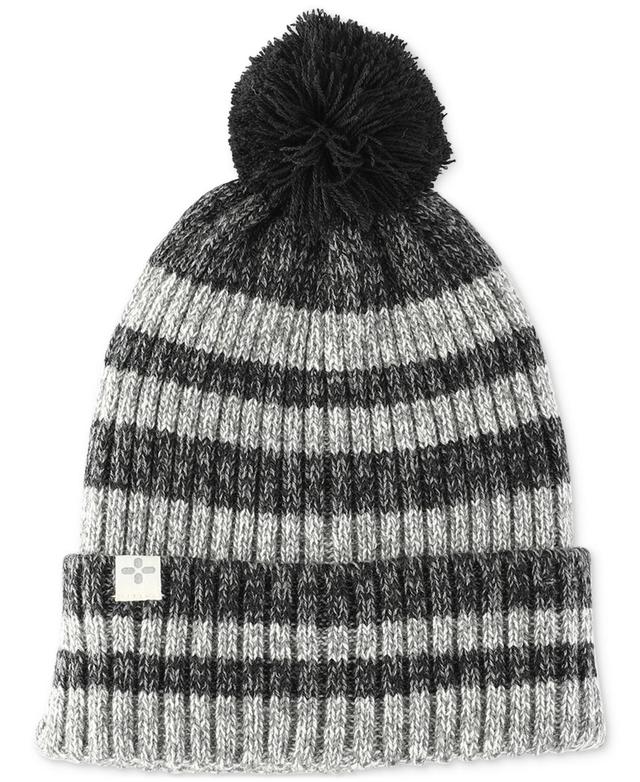 Sun + Stone Mens Striped Pom-Pom Hats, Created for Macys - Grey Product Image