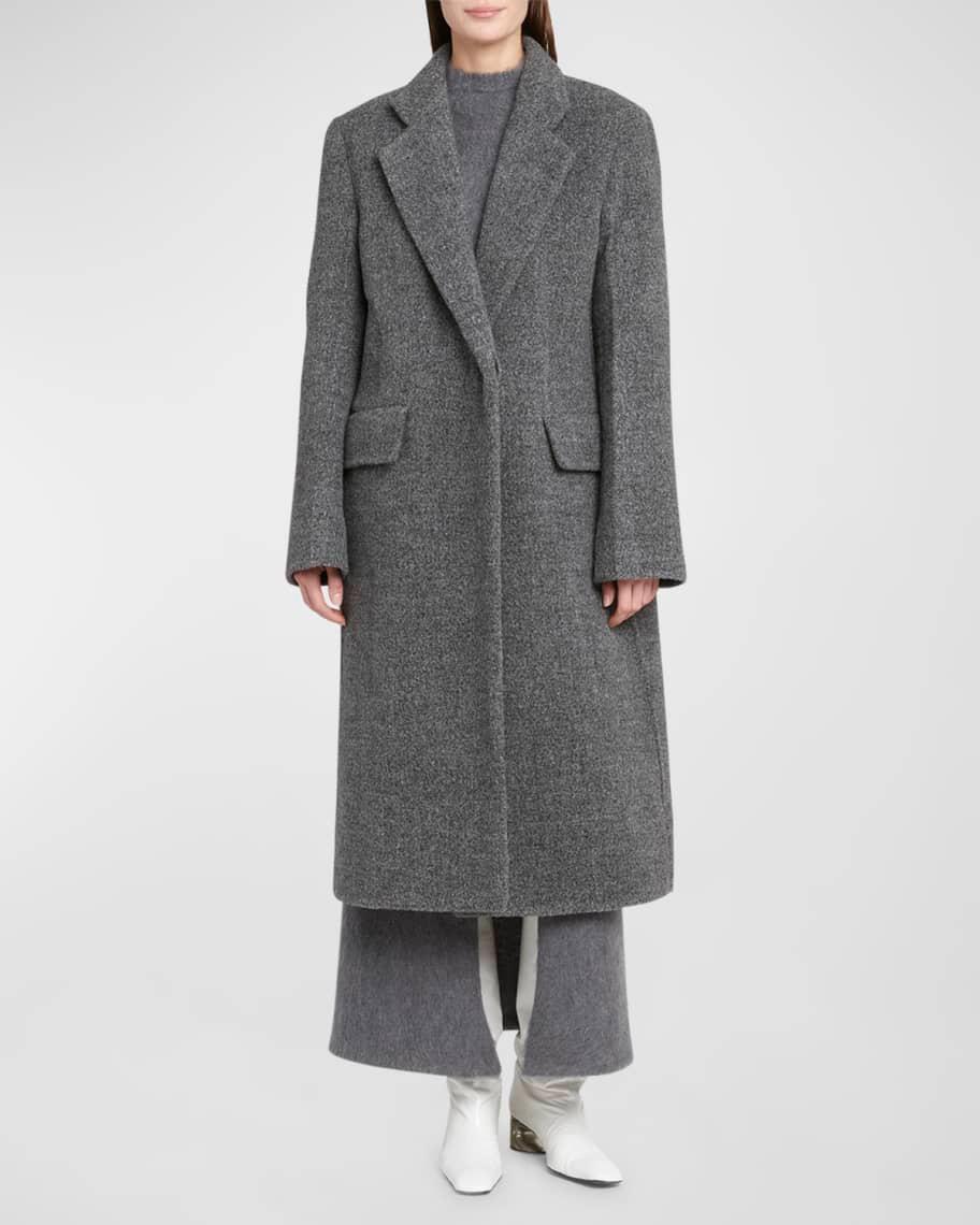 Brushed Wool Double-Breasted Long Coat product image