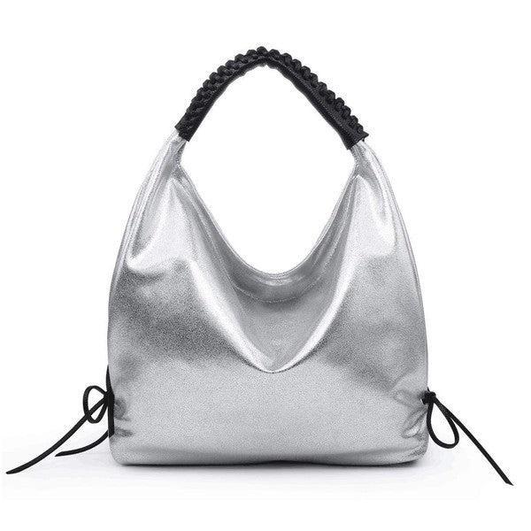 Women hobo bag metallic silver Female Product Image