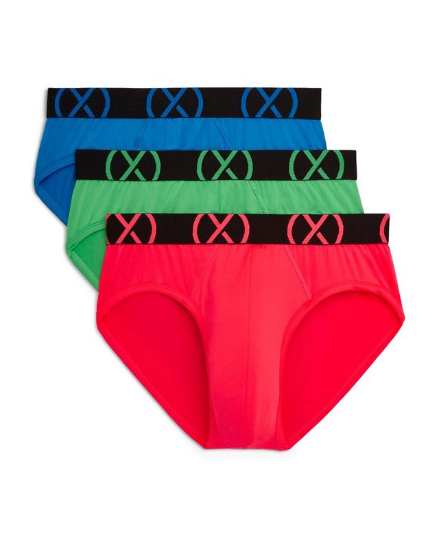 2(x)ist Mens Micro Sport No Show Performance Ready Brief, Pack of 3 - Electric Blue, Shocking Orange Product Image