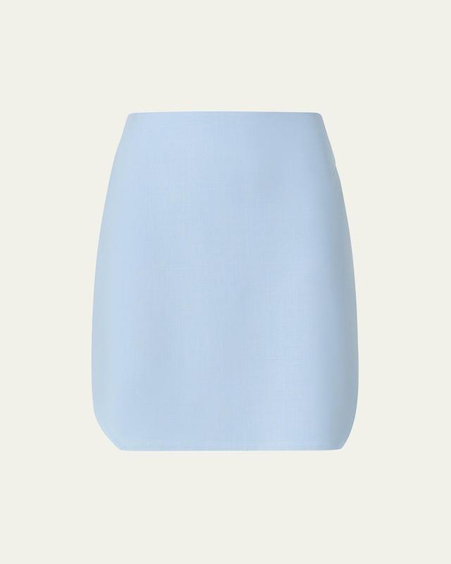 Cotton Short Skirt with Trapezoid Slit Detail Product Image