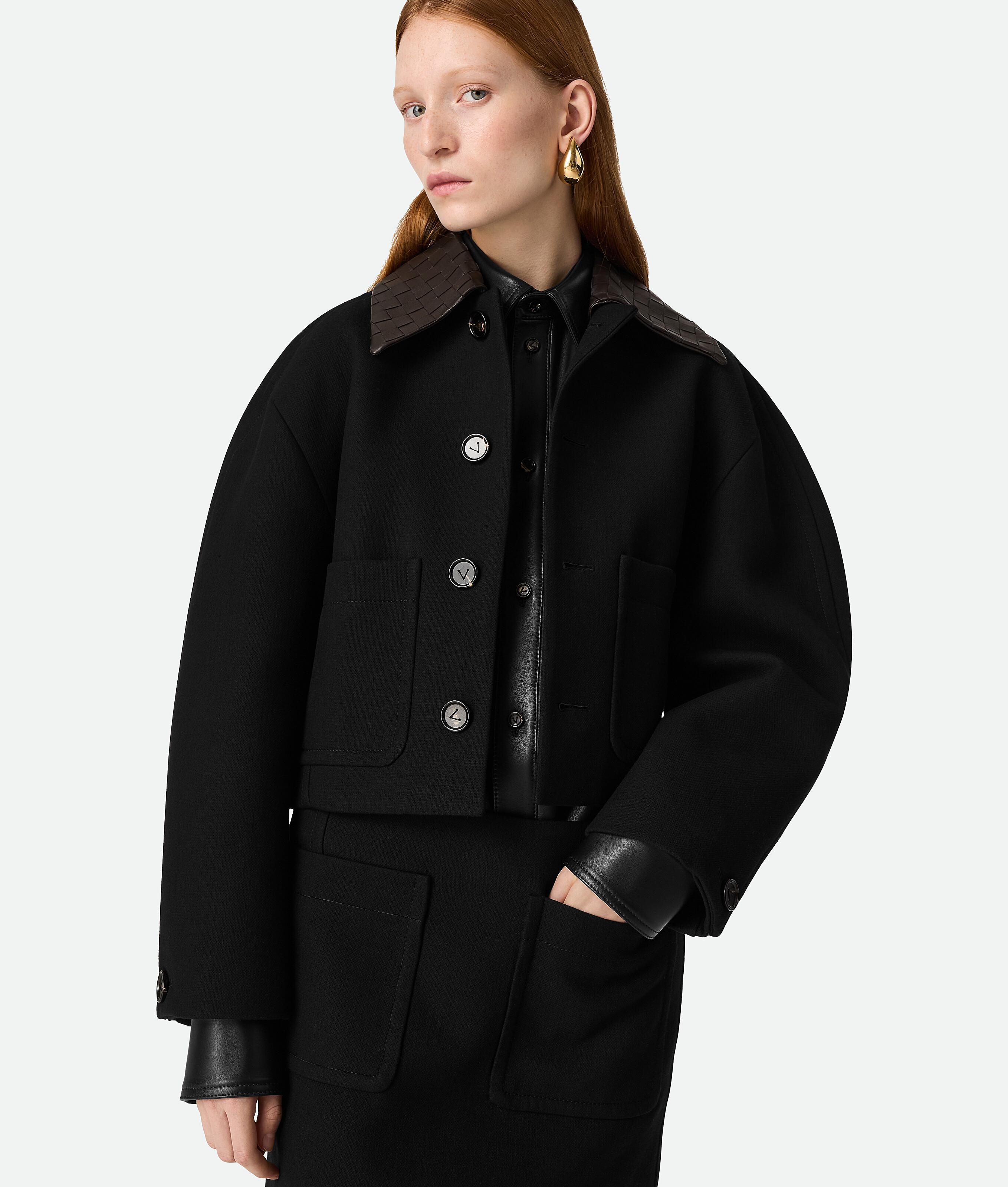 Women's Cotton Cropped Jacket in Black product image