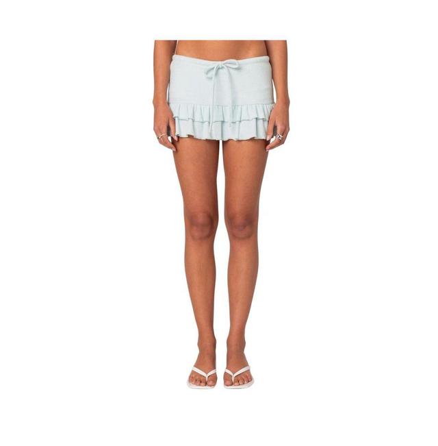 Edikted Womens Delia Ruffled Terry Mini Skort Product Image