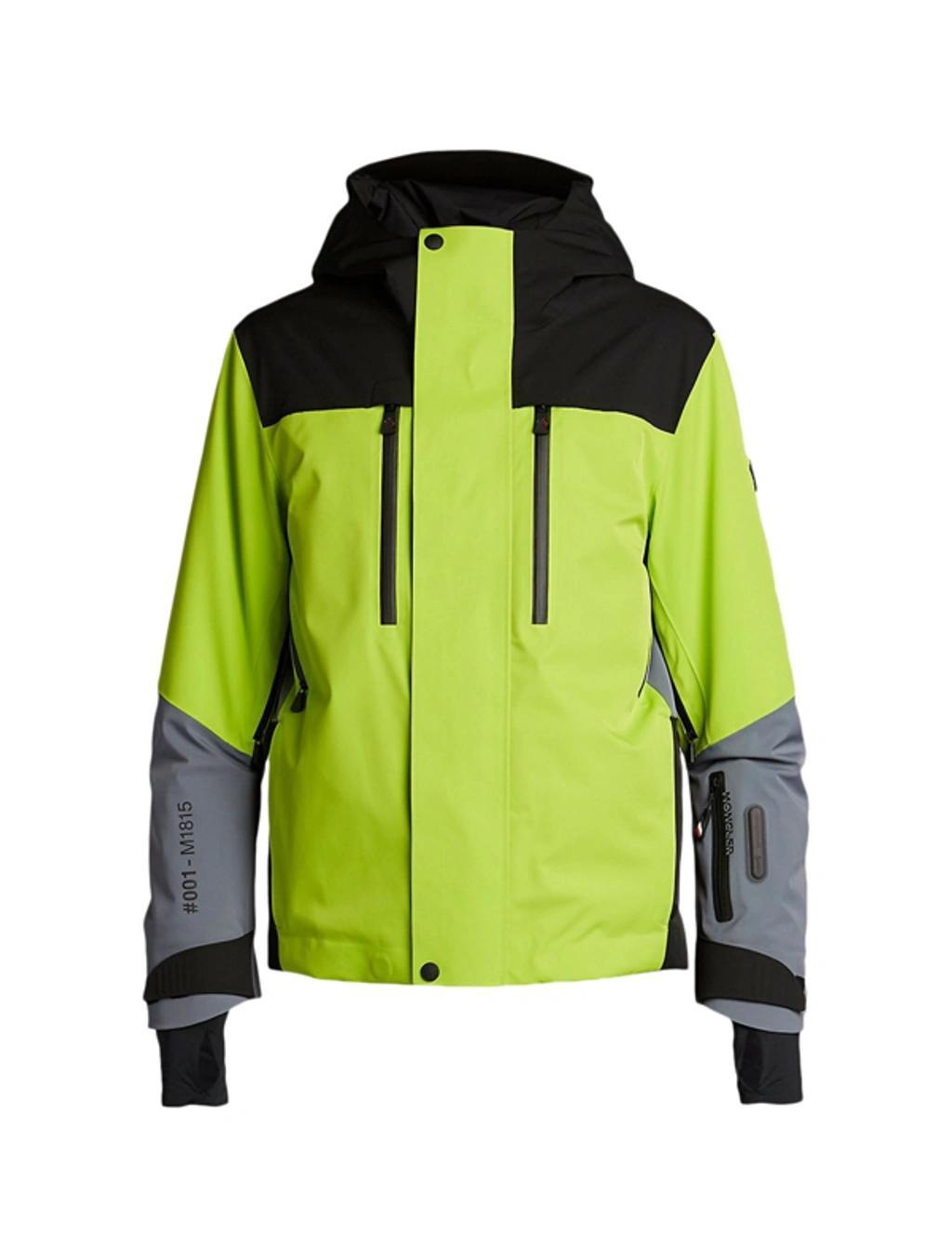 MONCLER Green Cerniat Down Jacket In Green Black Grey Product Image