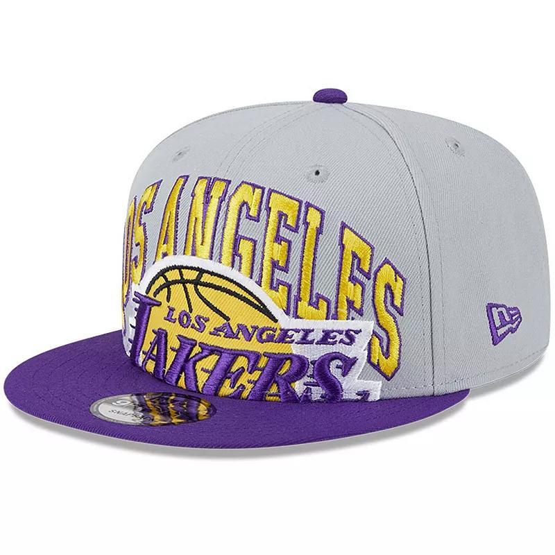 Mens New Era Gray/Purple Los Angeles Lakers Tip-Off Two-Tone 9FIFTY Snapback Hat Product Image