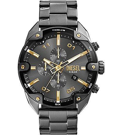 Diesel Mens Spiked Chronograph Gunmetal Stainless Steel Bracelet Watch Product Image