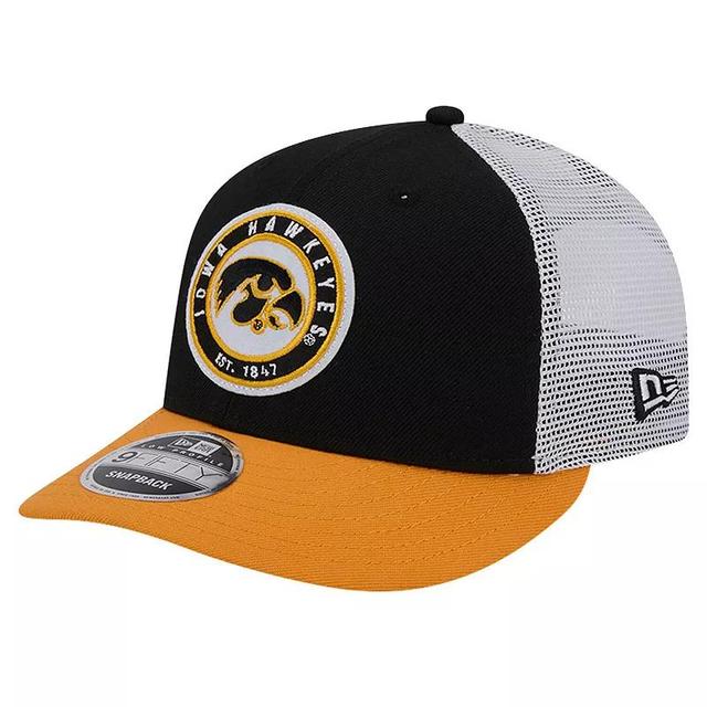 Mens New Era Iowa Hawkeyes Throwback Circle Patch 9FIFTY Trucker Snapback Hat Product Image