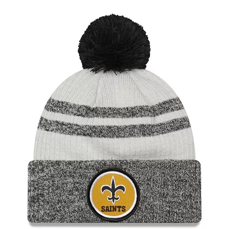 Mens New Era New Orleans Saints 2022 Sideline Historic Cuffed Pom Knit Hat Product Image