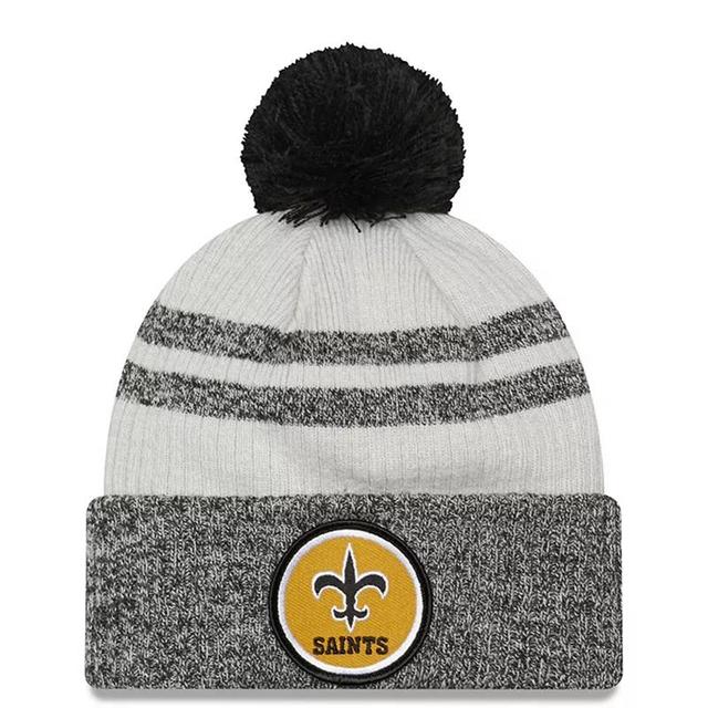 Mens New Era New Orleans Saints 2022 Sideline Historic Cuffed Pom Knit Hat Product Image