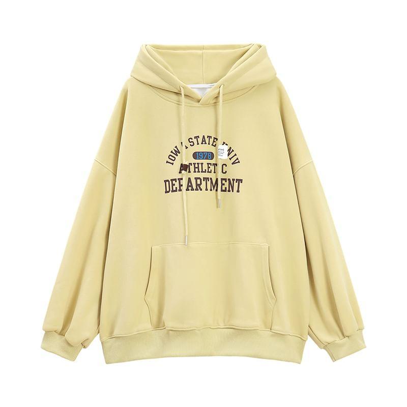 Lettering Pocket Detail Oversized Hoodie Product Image