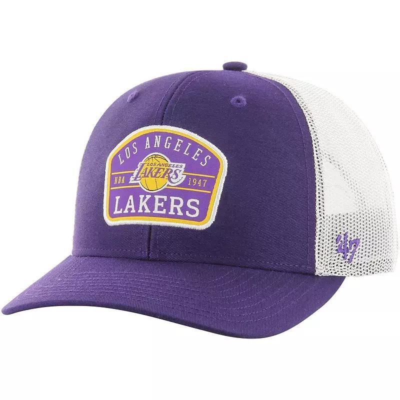 Mens 47 Los Angeles Lakers Semi Patch Trucker Adjustable Hat Product Image