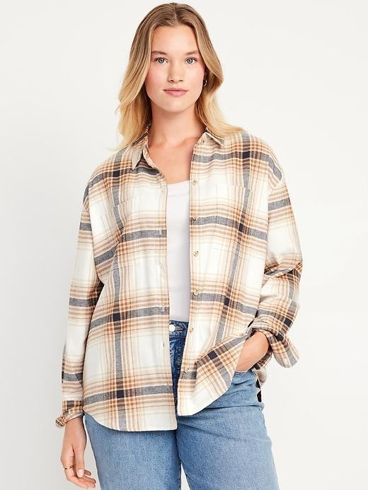 Button-Down Flannel Tunic Product Image