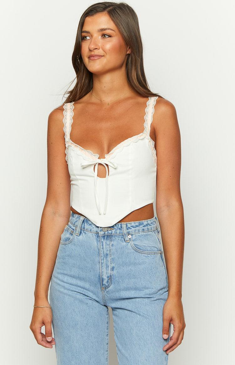 Kristin White Corset Top Product Image