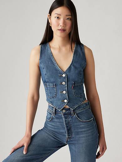 Tailored Denim Vest Product Image