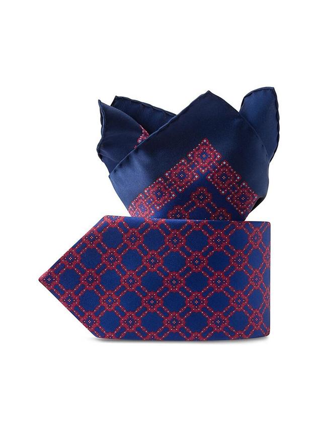 Mens Luxury Printed Silk Tie Set Product Image