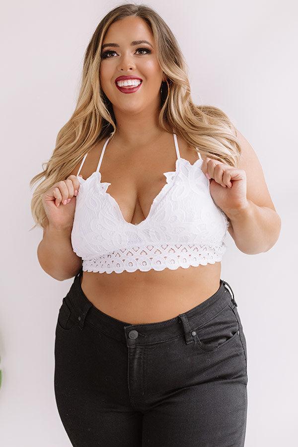 Paris Premier Lace Bralette In White Curves Product Image