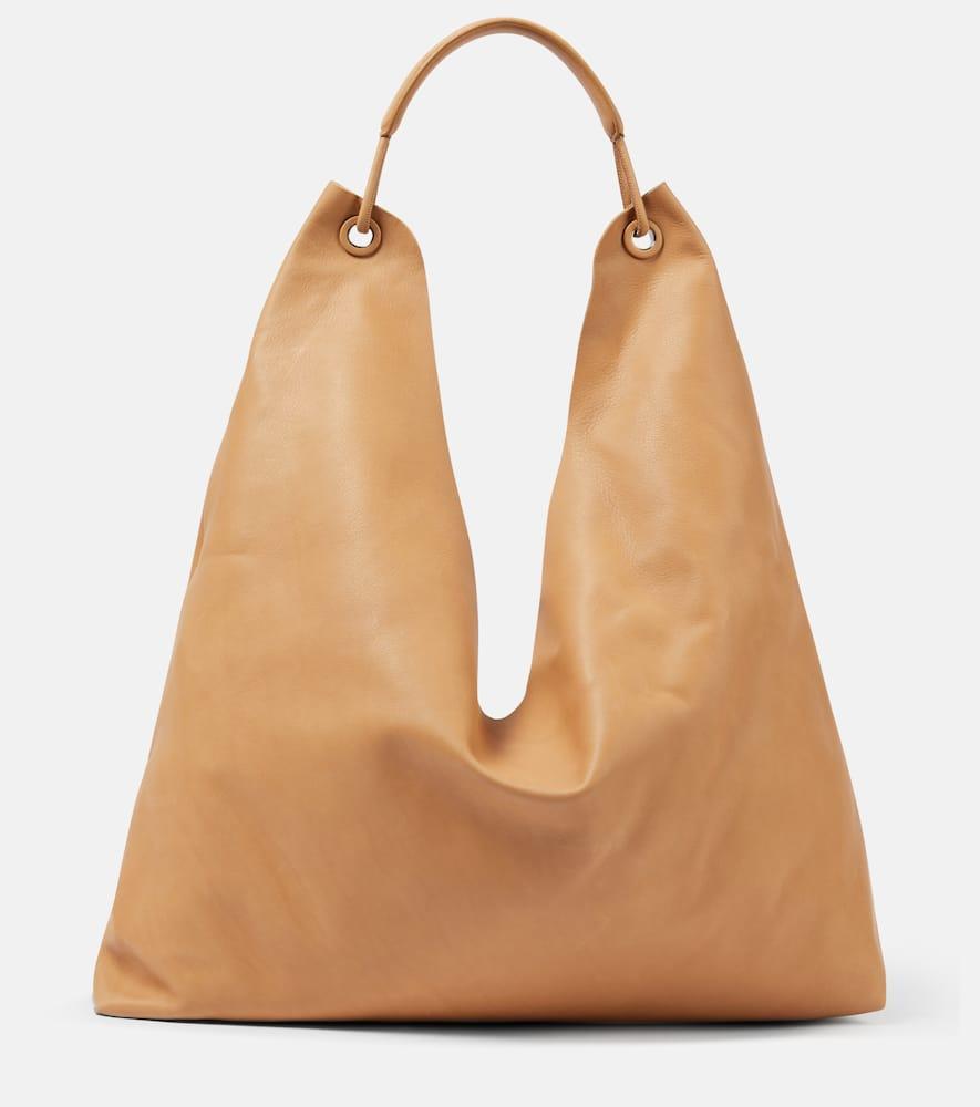 Leather Bindle 3 Shoulder Bag In Cream Blk Product Image