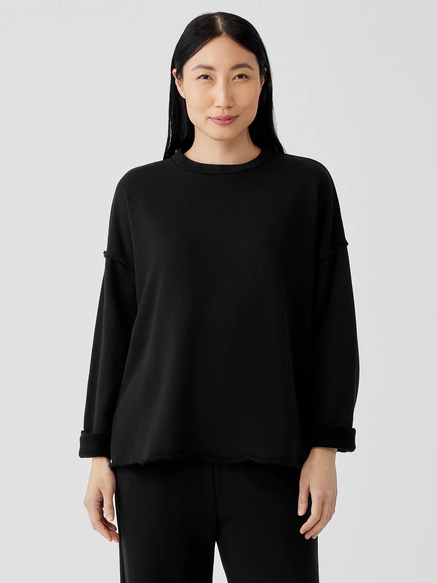 EILEEN FISHER Organic Cotton French Terry Box-Topfemale Product Image