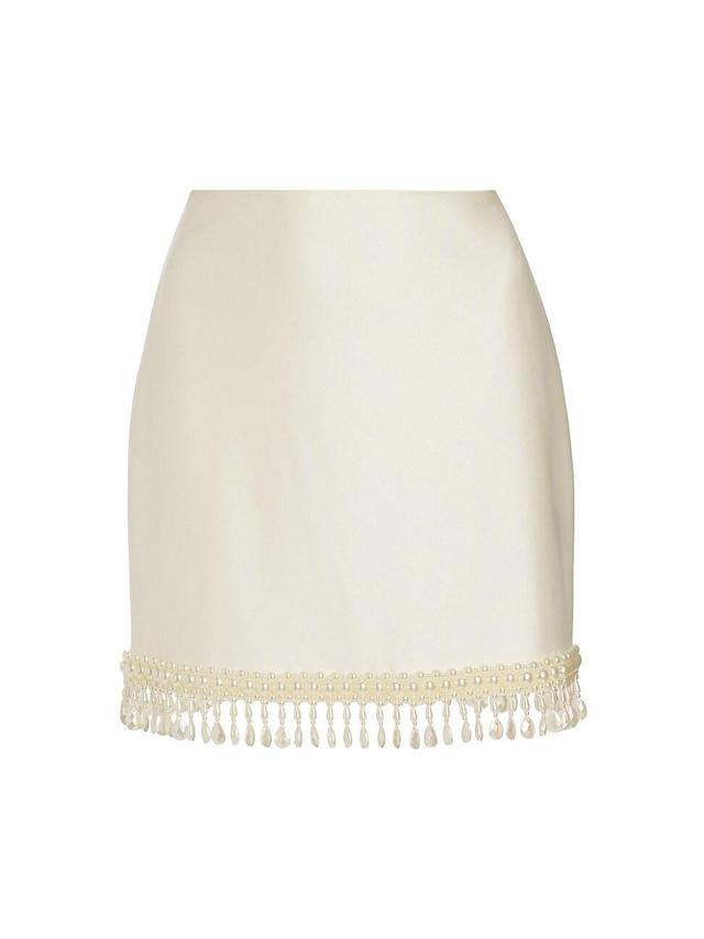 Womens Hand-Beaded Jersey Miniskirt Product Image