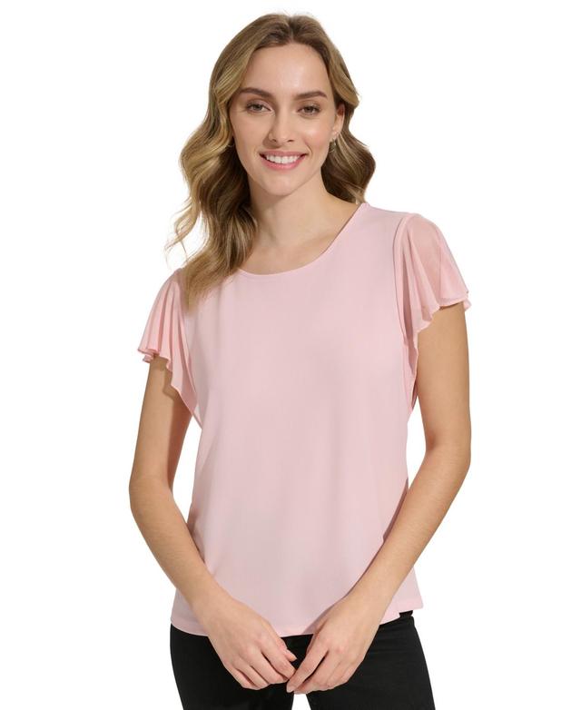 Calvin Klein Womens Mesh Sleeve Top Product Image