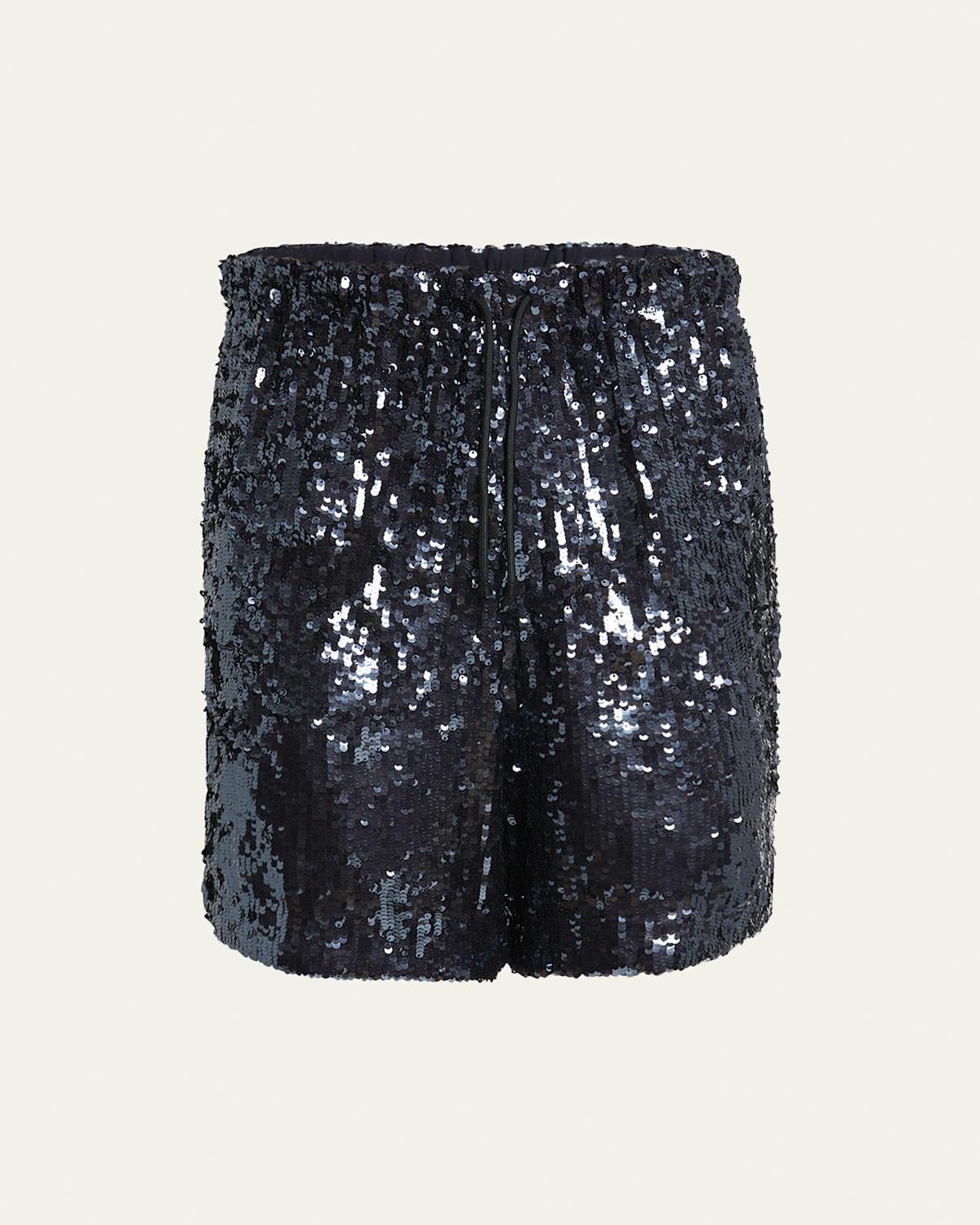 Mens Shiny Paillette Drawstring Shorts Product Image