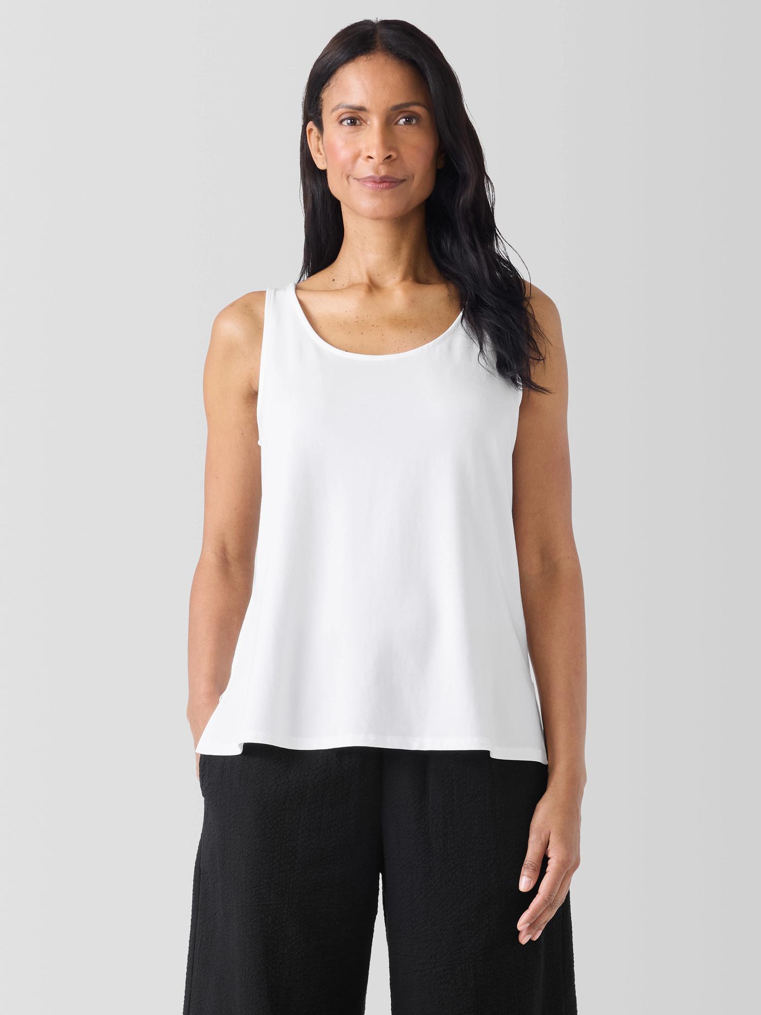 Stretch Jersey Knit Scoop Neck Tank Product Image