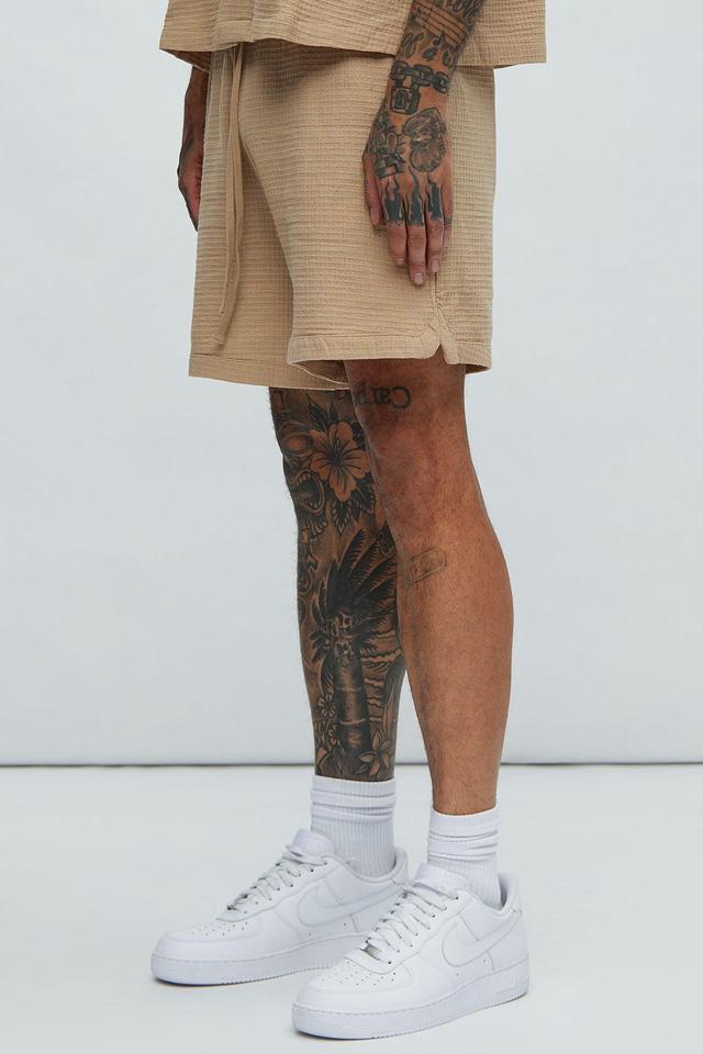 Belgian Textured Warmup Shorts - Tan Product Image