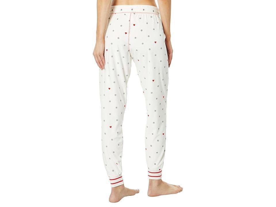 P.J. Salvage Polka Dot Heart Joggers (Ivory) Women's Pajama Product Image