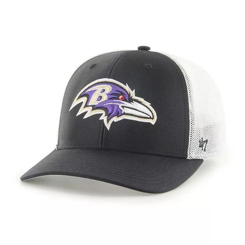 Mens 47 /White Baltimore Ravens Trophy Trucker Flex Hat Product Image