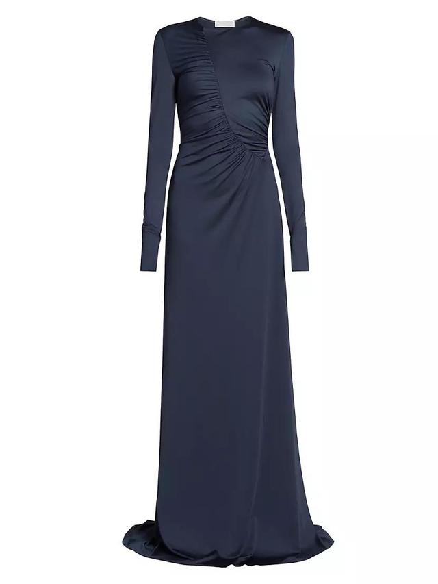 Ruched Long-Sleeve Gown Product Image