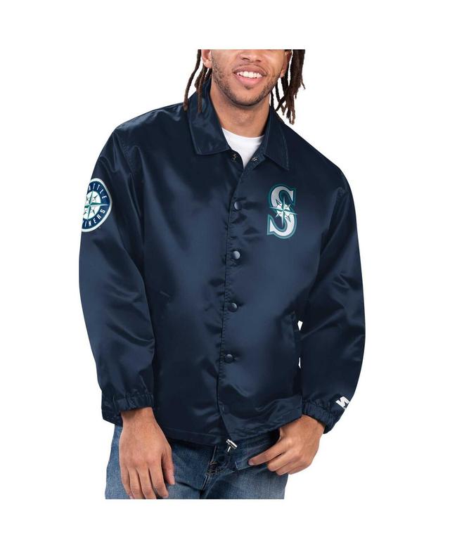 Mens Starter Seattle Mariners Option Route Satin Full-Snap Jacket Blue Product Image