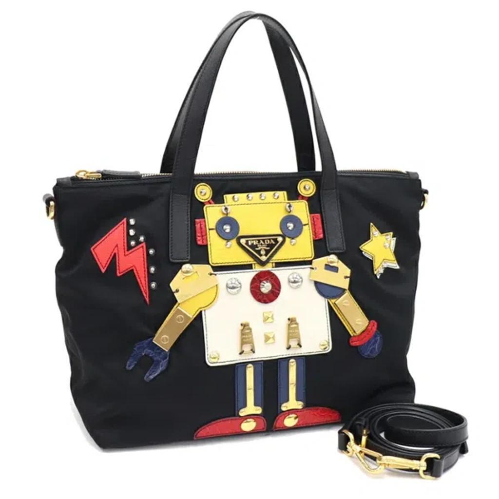 Robot Black Synthetic Tote Bag () Product Image