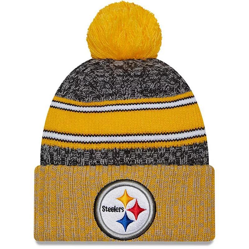 Mens New Era Black Pittsburgh Steelers 2023 Sideline Sport Cuffed Pom Knit Hat - Black Product Image