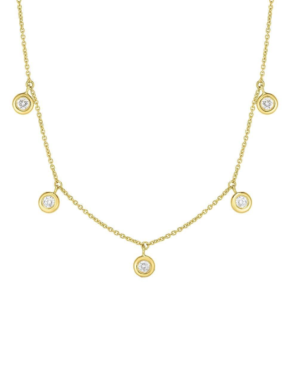 Roberto Coin 18K Yellow Gold Diamonds By The Inch Dangling Droplet Necklace, 18 Product Image