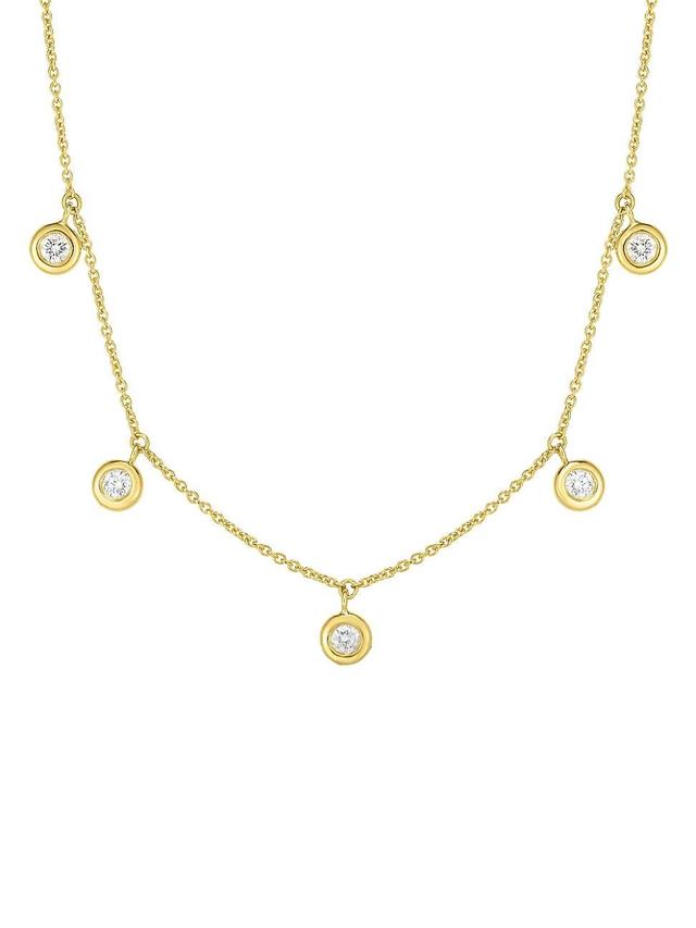 Roberto Coin 18K Yellow Gold Diamonds By The Inch Dangling Droplet Necklace, 18 Product Image