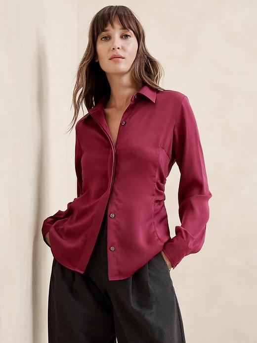 Satin Side-Shirred Top Product Image