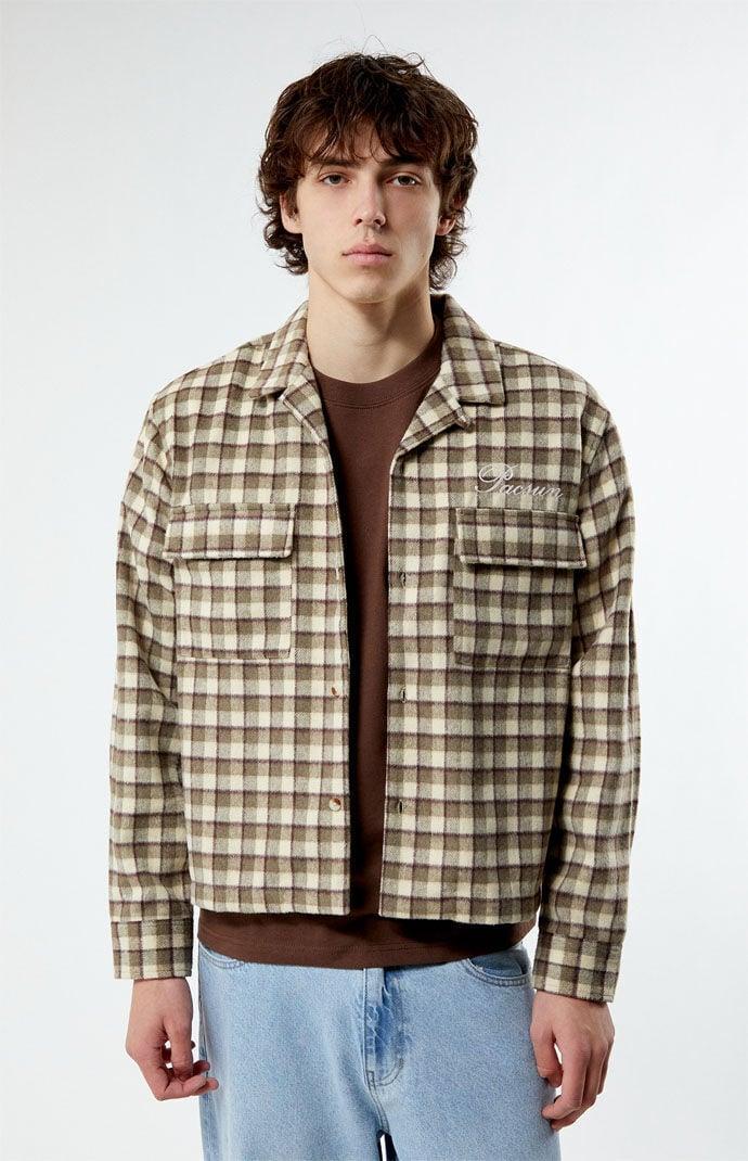 Men's Cropped Plaid Flannel Shacket Product Image