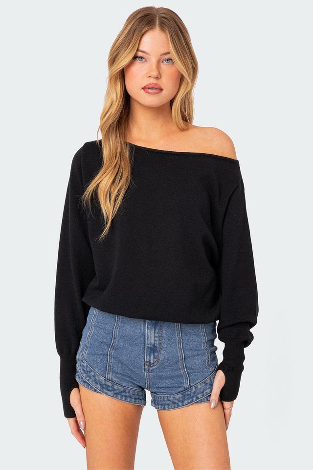 Off Shoulder Oversized Sweater Product Image