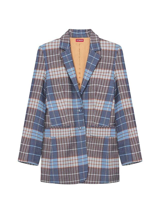 Womens City Plaid Oversized Blazer Product Image